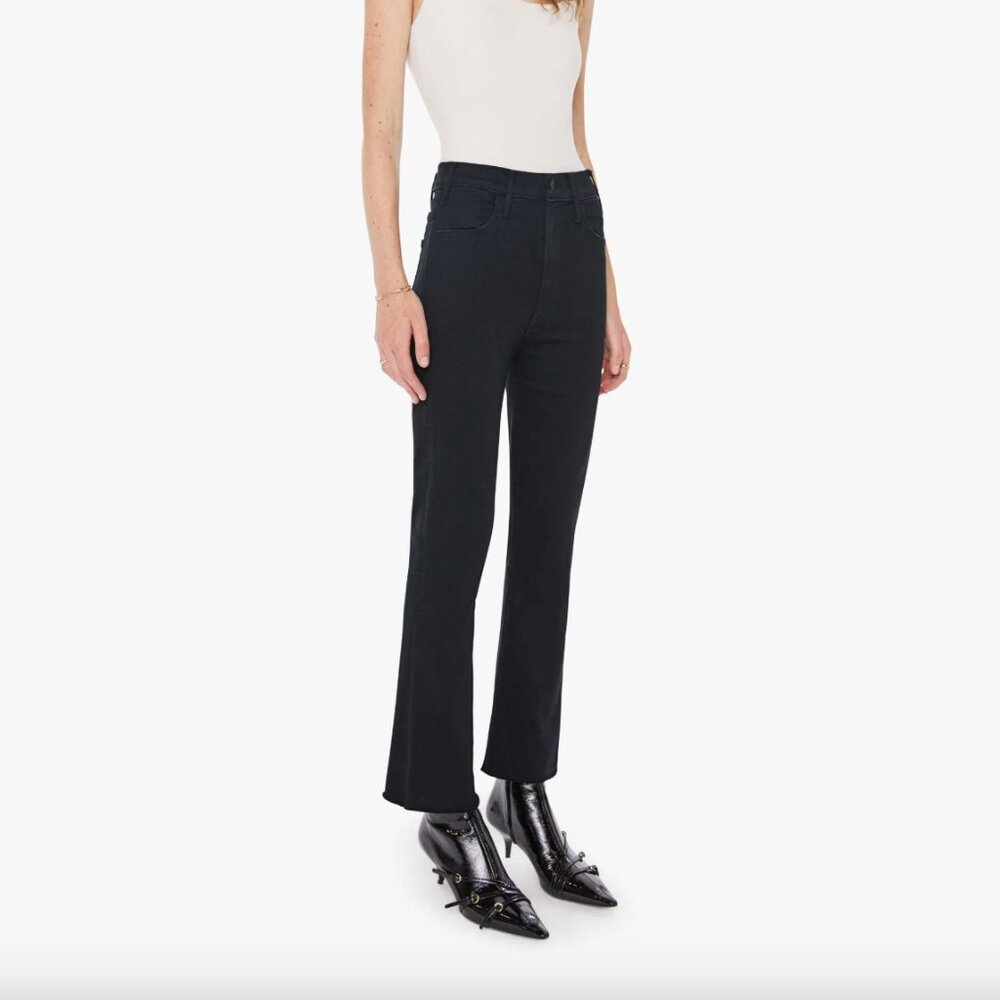 MOTHER denim The Hustler Fray, size 26 in not guilty (black)